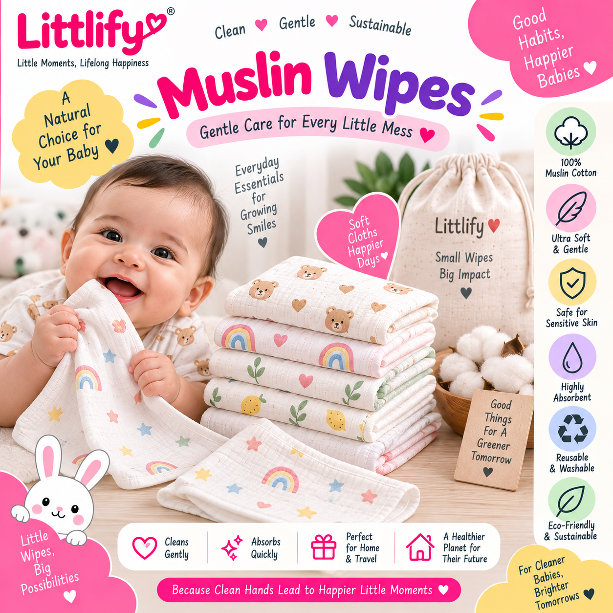 Muslin Wipes